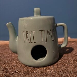 Rae Dunn Tree Time Teapot - Sage Green